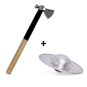 Axe with a hammer with Steel buckler