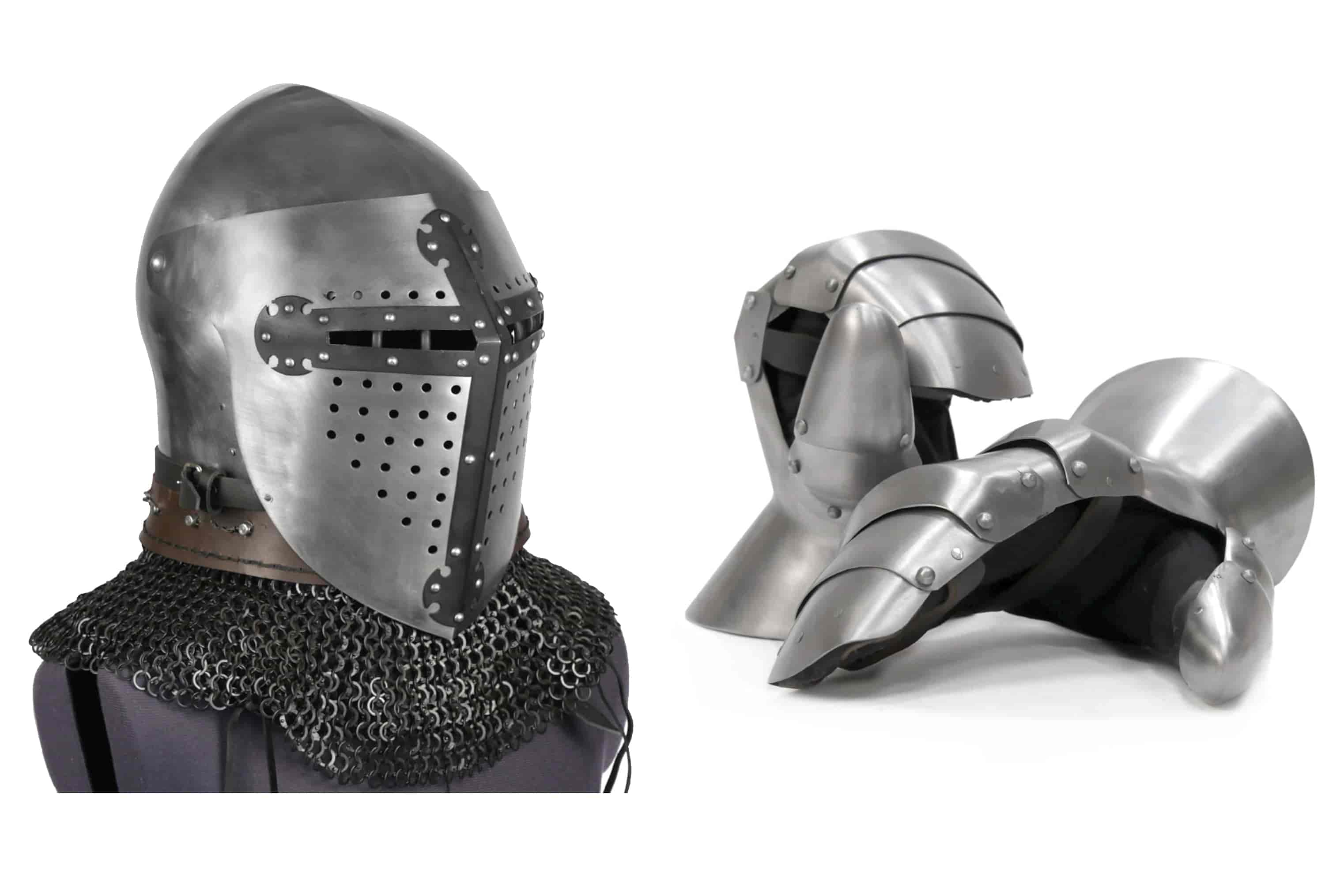 Helmet and gauntlets